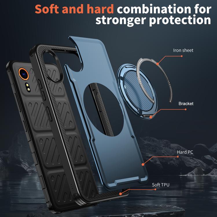 For Samsung Galaxy XCover7 Metal 360 Degree Rotation Holder MagSafe Phone Case