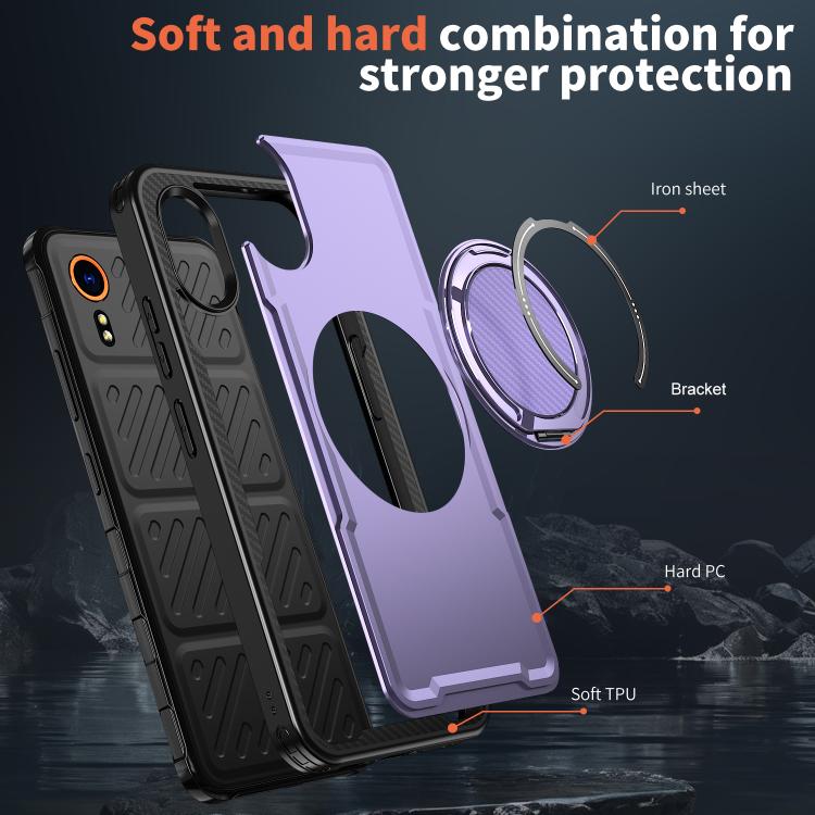 For Samsung Galaxy XCover7 Metal 360 Degree Rotation Holder MagSafe Phone Case