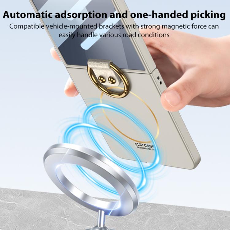 For Samsung Galaxy Z Flip7 5G GKK Integrated MagSafe Magnetic Ultra-Thin Ring Holder Phone Case