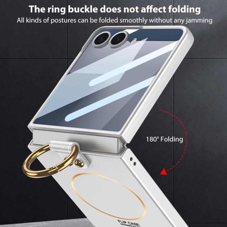 For Samsung Galaxy Z Flip7 5G GKK Integrated MagSafe Magnetic Ultra-Thin Ring Holder Phone Case