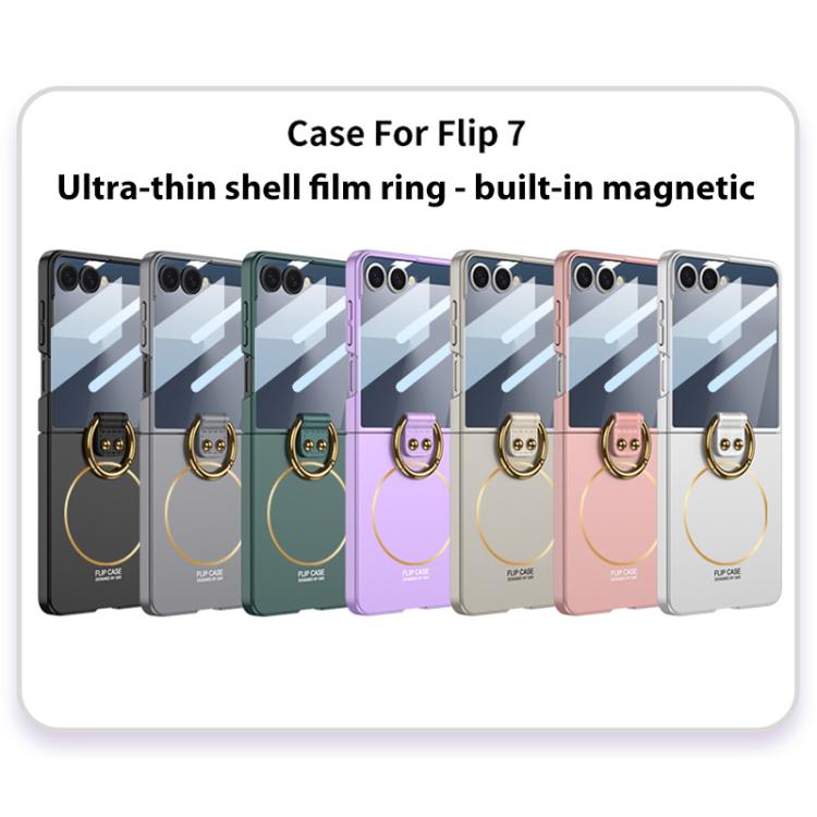 For Samsung Galaxy Z Flip7 5G GKK Integrated MagSafe Magnetic Ultra-Thin Ring Holder Phone Case