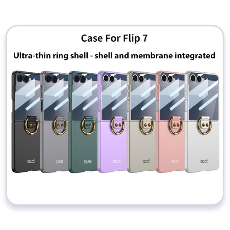 For Samsung Galaxy Z Flip7 5G GKK Integrated Ultra-Thin Ring Holder Phone Case