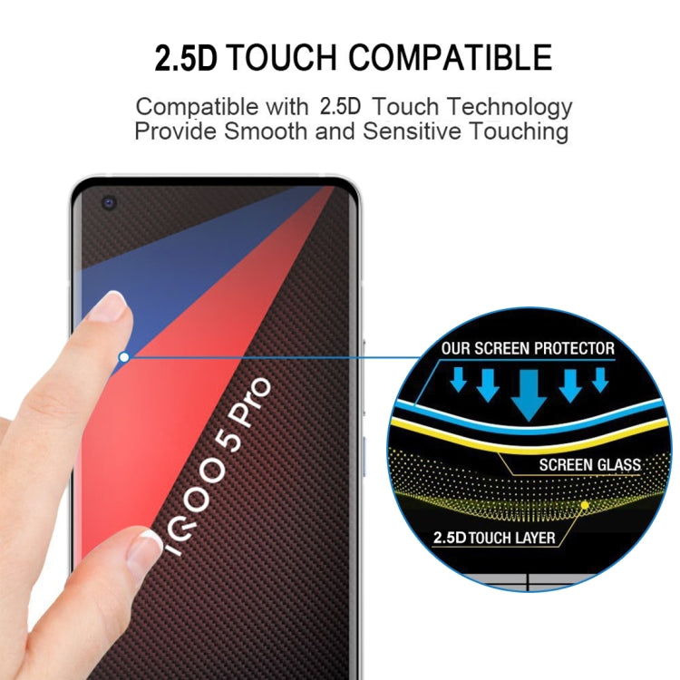 For Vivo IQOO 5 Pro 5G Full Glue Full Screen Tempered Glass Film