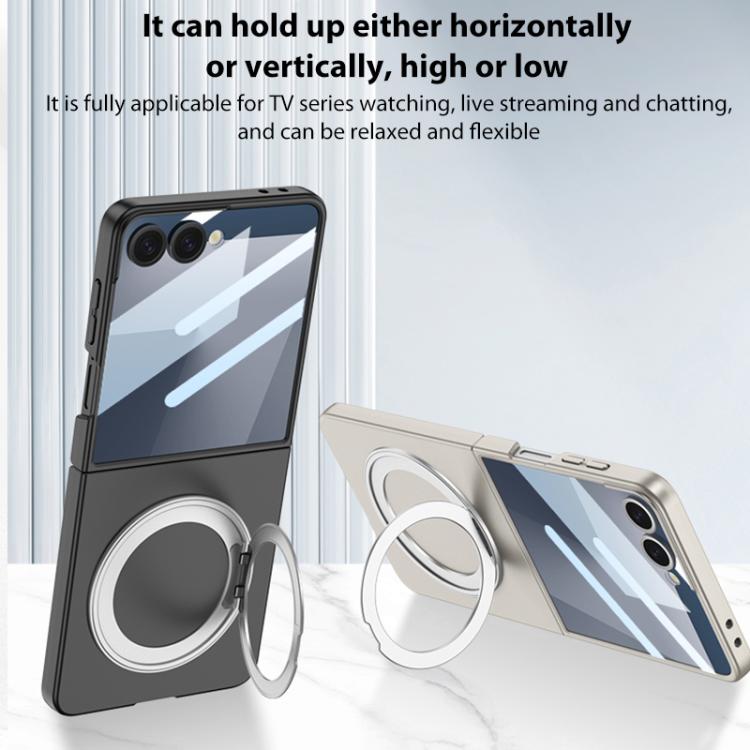 For Samsung Galaxy Z Flip7 5G GKK Integrated Ultra-thin Full Cover Phone Case with Rotating Bracket
