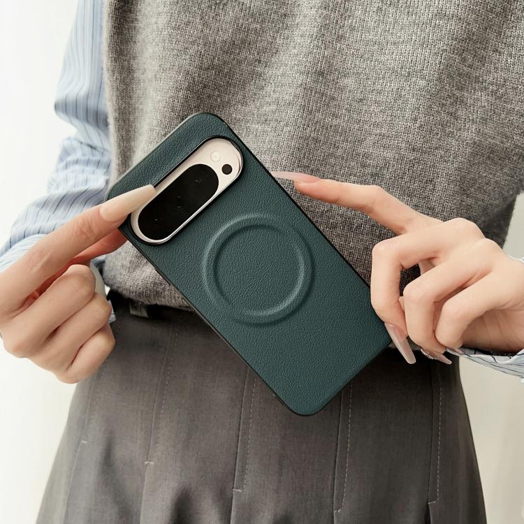 For Google Pixel 10 / 10 Pro Magsafe Magnetic Plain Leather Phone Case