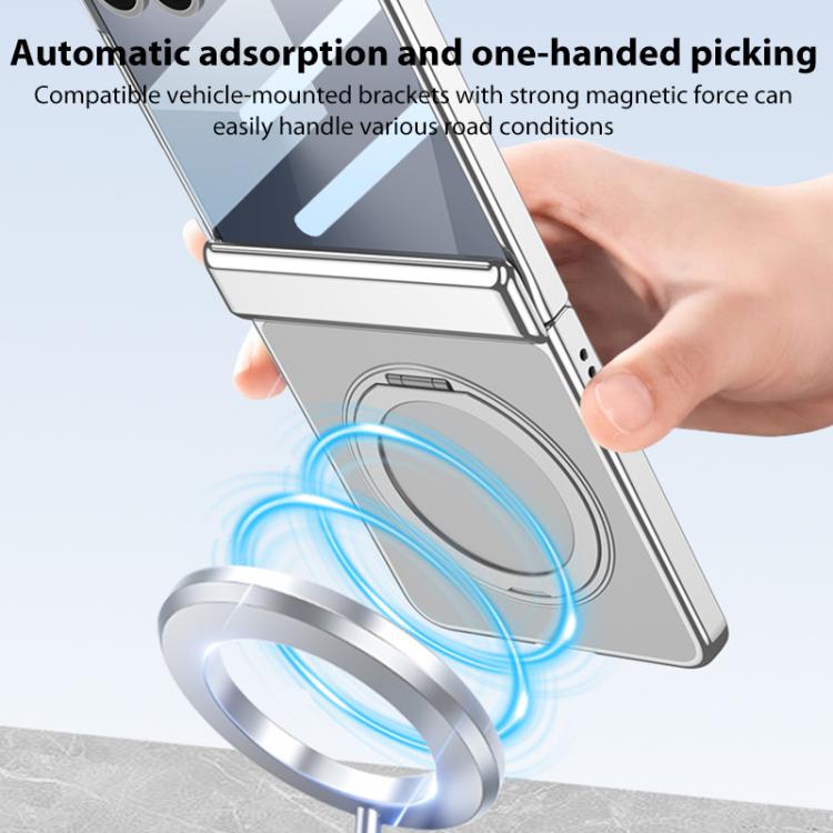For Samsung Galaxy Z Flip7 5G GKK Integrated Magnetic Hinge Phantom Phone Case with Rotating Bracket