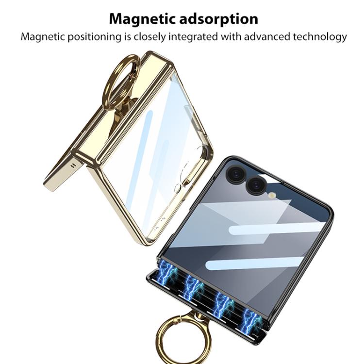 For Samsung Galaxy Z Flip7 5G GKK Integrated Magnetic Hinge Phantom Phone Case with Rotating Bracket