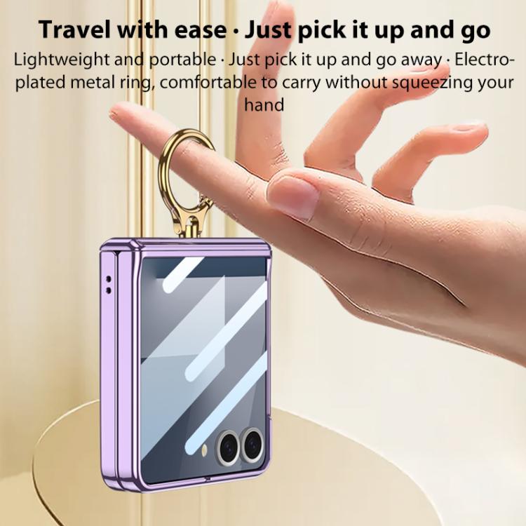 For Samsung Galaxy Z Flip7 5G GKK Integrated  Magnetic Folding Phantom Rotary Phone Case with Ring Holder