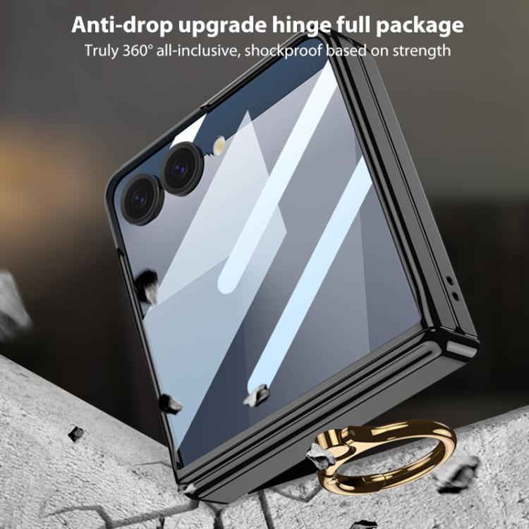 For Samsung Galaxy Z Flip7 5G GKK Integrated  Magnetic Folding Phantom Rotary Phone Case with Ring Holder