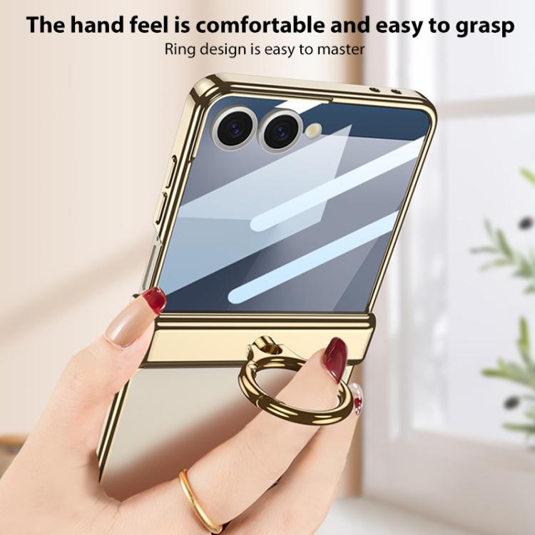 For Samsung Galaxy Z Flip7 5G GKK Integrated  Magnetic Folding Phantom Rotary Phone Case with Ring Holder