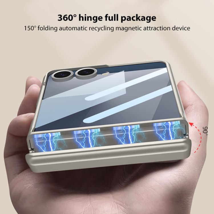 For Samsung Galaxy Z Flip7 5G GKK Integrated Magnetic Folding Hinge Full Coverage Phone Case with Rotating Bracket