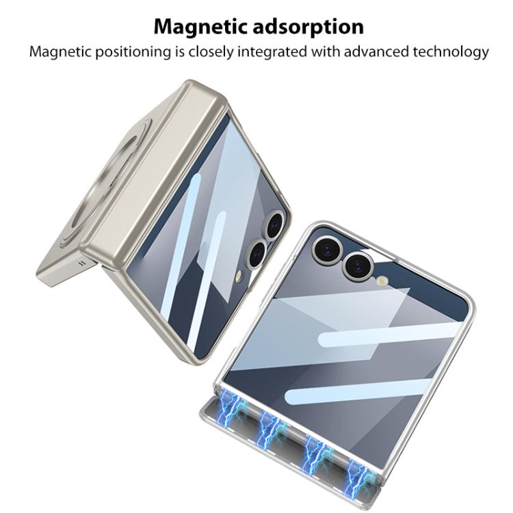 For Samsung Galaxy Z Flip7 5G GKK Integrated Magnetic Folding Hinge Full Coverage Phone Case with Rotating Bracket