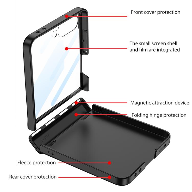 For Samsung Galaxy Z Flip7 5G GKK Integrated Magnetic Folding Hinge Full Coverage Phone Case with Rotating Bracket