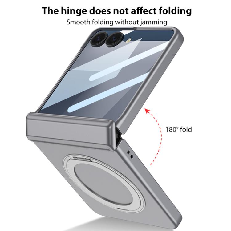 For Samsung Galaxy Z Flip7 5G GKK Integrated Magnetic Folding Hinge Full Coverage Phone Case with Rotating Bracket