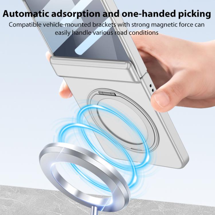 For Samsung Galaxy Z Flip7 5G GKK Integrated Magnetic Folding Hinge Full Coverage Phone Case with Rotating Bracket
