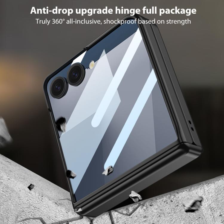 For Samsung Galaxy Z Flip7 5G GKK Integrated Magnetic Folding Hinge Full Coverage Phone Case with Rotating Bracket