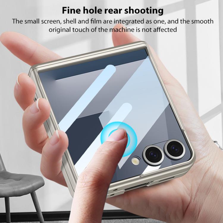 For Samsung Galaxy Z Flip7 5G GKK Integrated Magnetic Folding Hinge Full Coverage Phone Case with Rotating Bracket