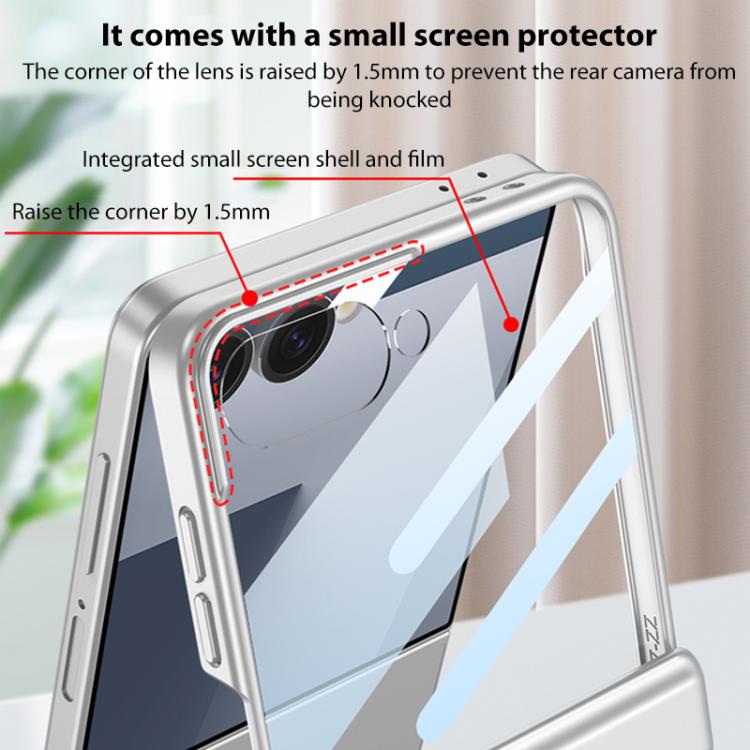 For Samsung Galaxy Z Flip7 5G GKK Integrated Magnetic Folding Hinge Full Coverage Phone Case with Rotating Bracket