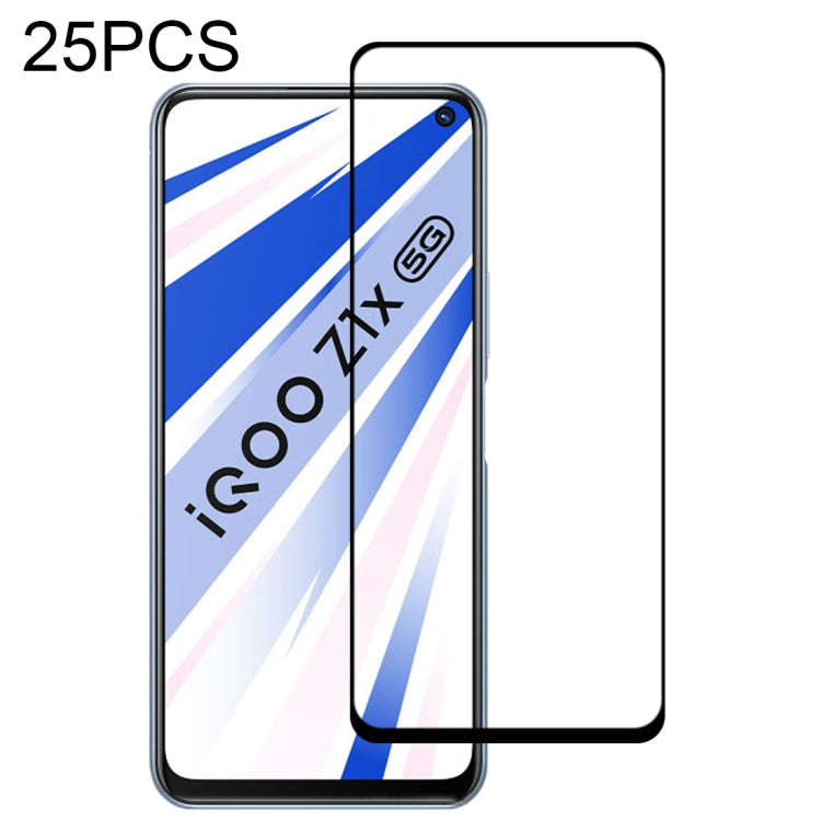 For Vivo IQOO Z1X 25 PCS Full Glue Full Screen Tempered Glass Film