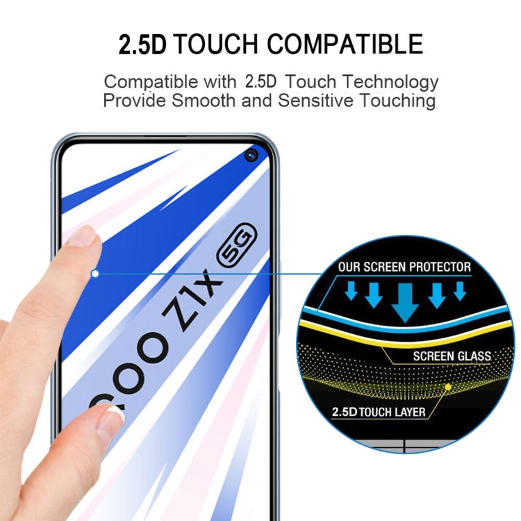 For Vivo IQOO Z1X 25 PCS Full Glue Full Screen Tempered Glass Film