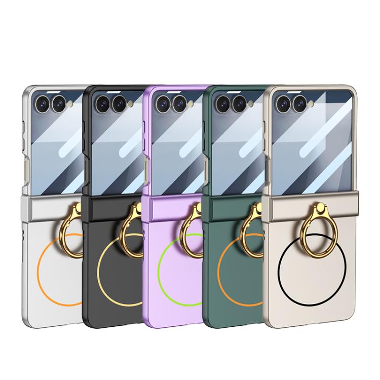 For Samsung Galaxy Z Flip7 5G GKK Integrated MagSafe Ultra-thin Hinge Full Coverage Phone Case with Ring