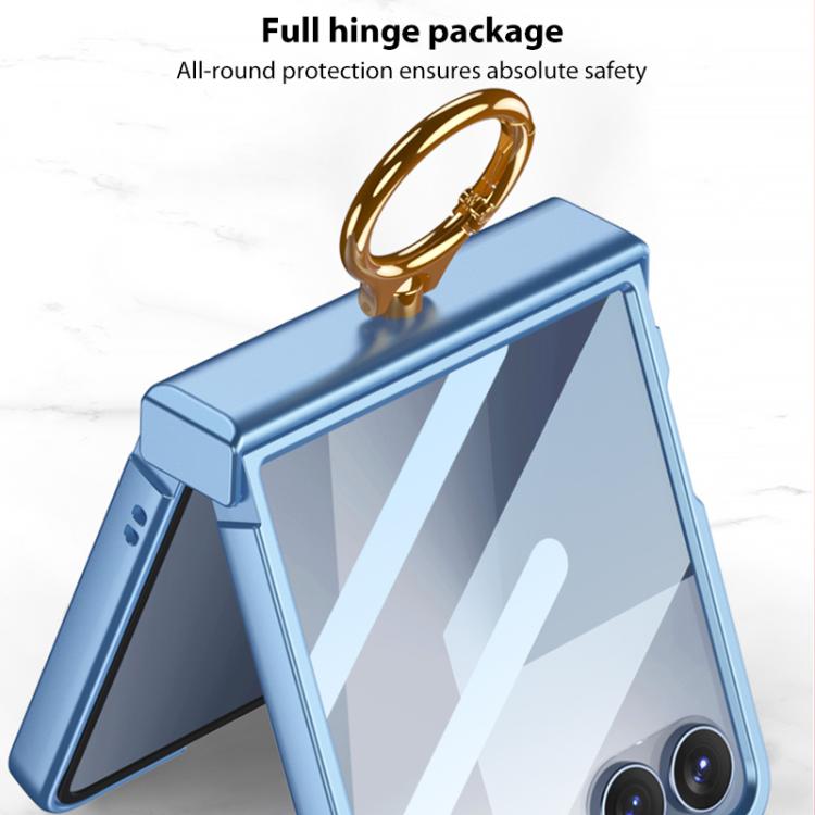 For Samsung Galaxy Z Flip7 5G GKK Integrated Ultra-thin Hinge Full Coverage Phone Case with Ring