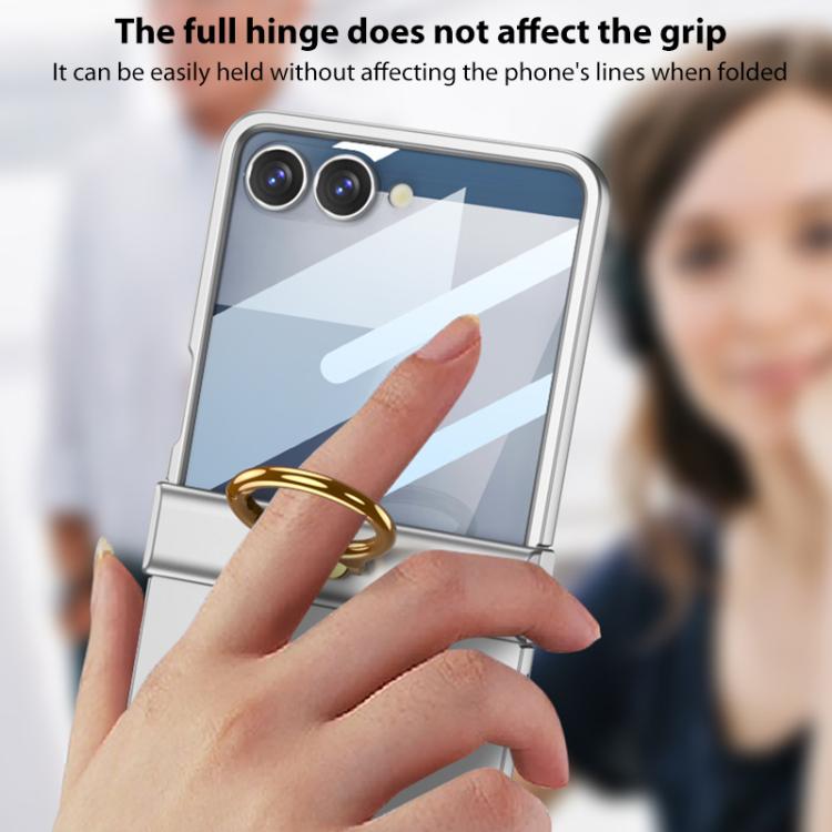 For Samsung Galaxy Z Flip7 5G GKK Integrated Ultra-thin Hinge Full Coverage Phone Case with Ring