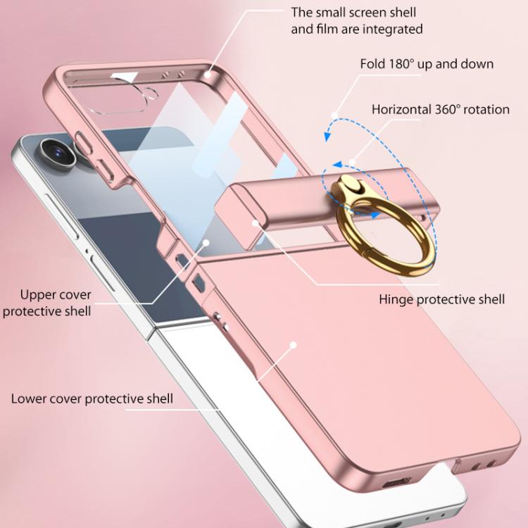 For Samsung Galaxy Z Flip7 5G GKK Integrated Ultra-thin Hinge Full Coverage Phone Case with Ring