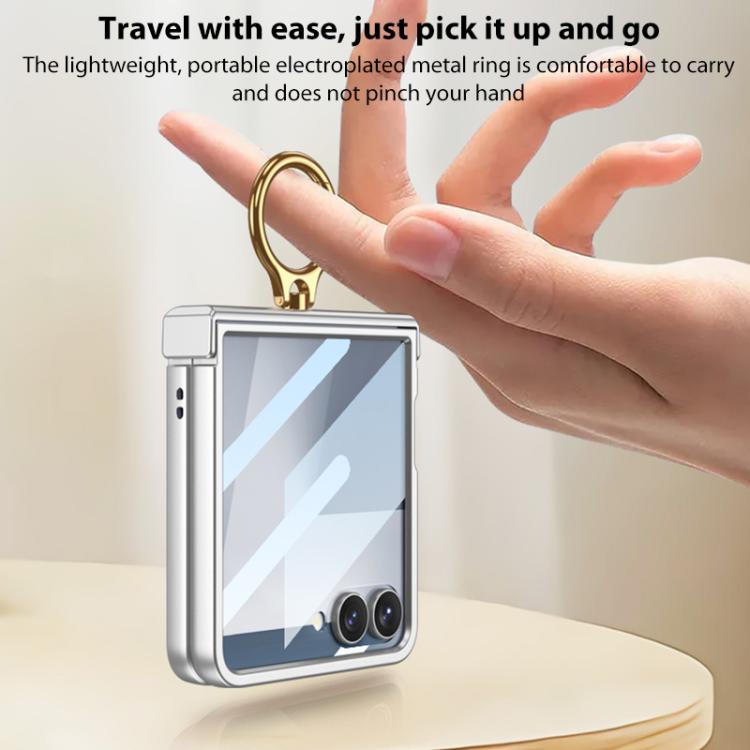 For Samsung Galaxy Z Flip7 5G GKK Integrated Ultra-thin Hinge Full Coverage Phone Case with Ring