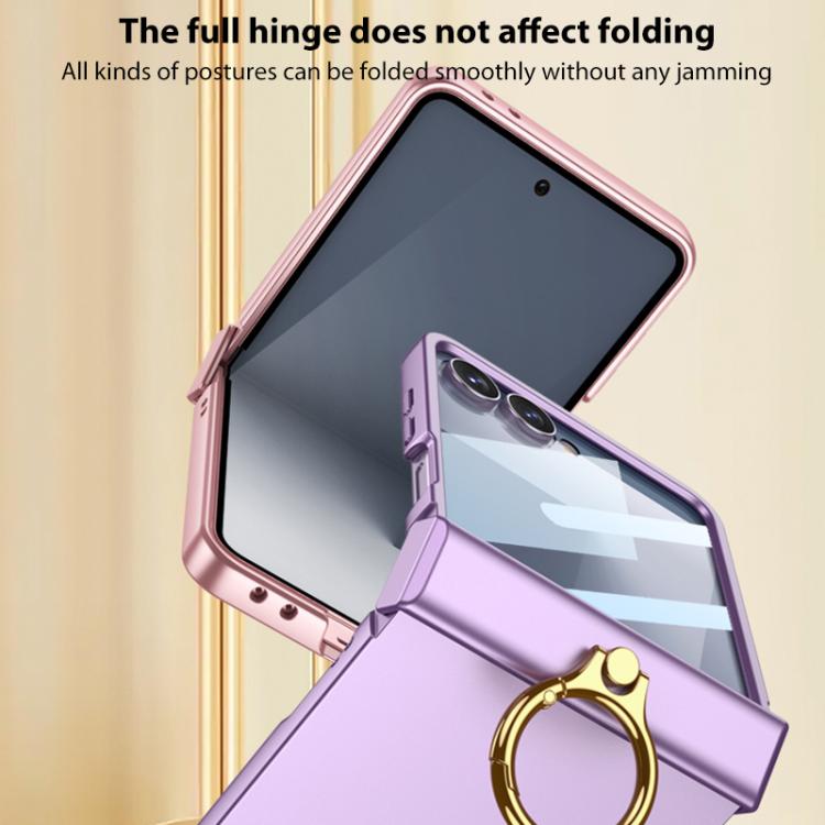 For Samsung Galaxy Z Flip7 5G GKK Integrated Ultra-thin Hinge Full Coverage Phone Case with Ring