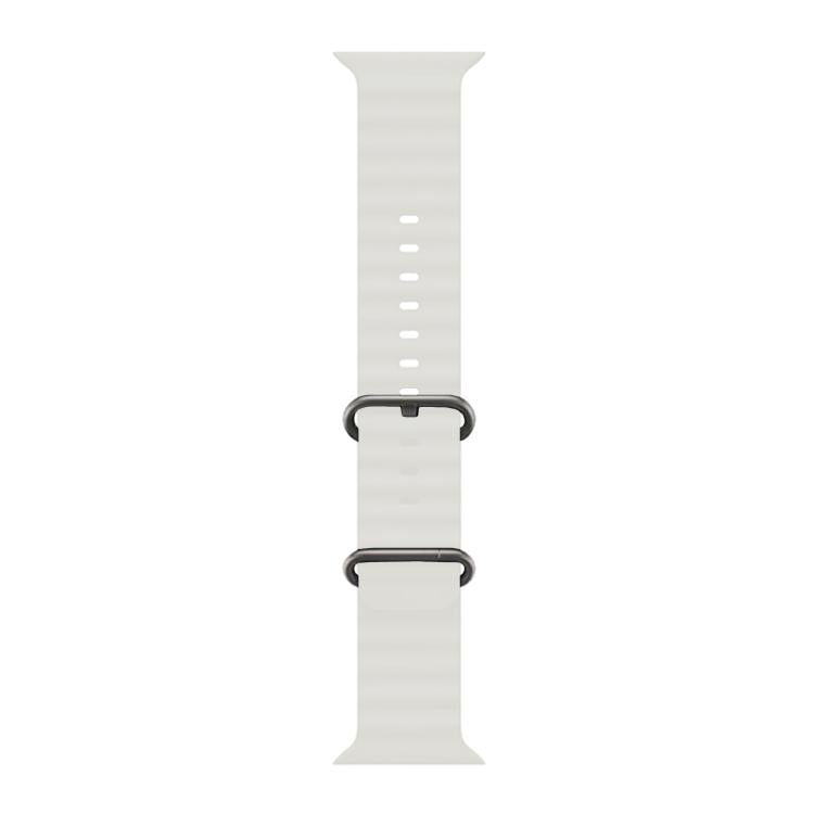 For Apple Watch Series 10 46mm Ocean Silicone Watch Band with 3D Curved Film