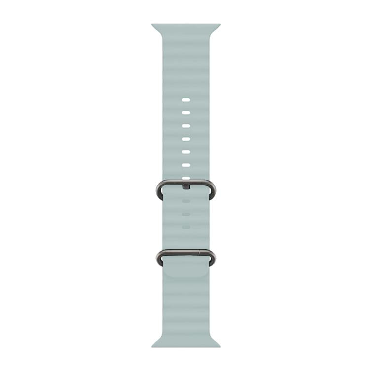 For Apple Watch Series 10 46mm Ocean Silicone Watch Band with 3D Curved Film