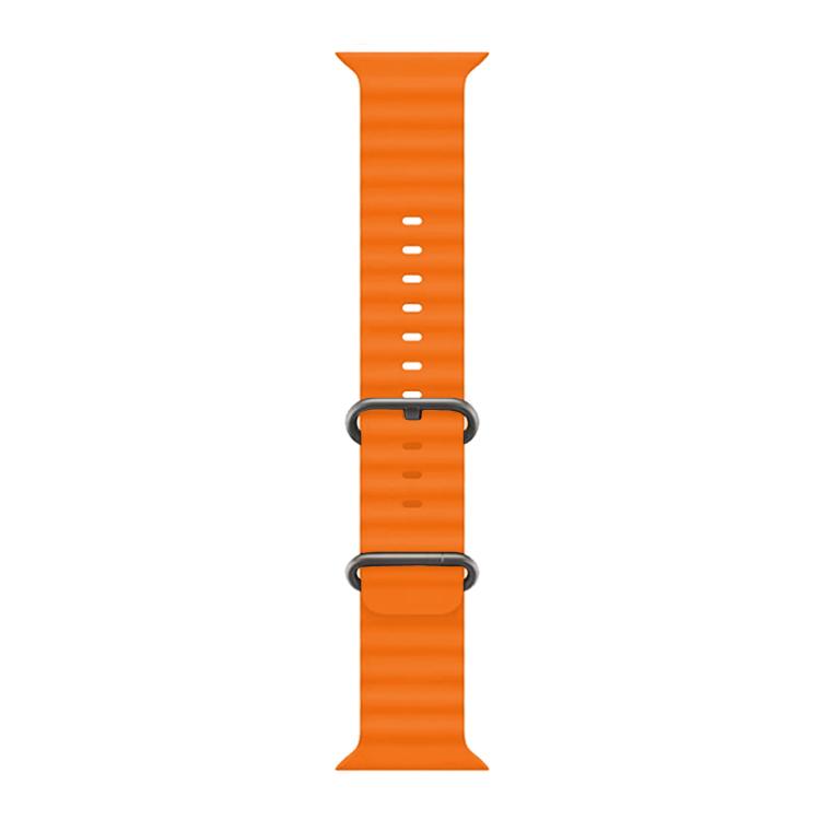 For Apple Watch Series 10 42mm Ocean Silicone Watch Band with 3D Curved Film