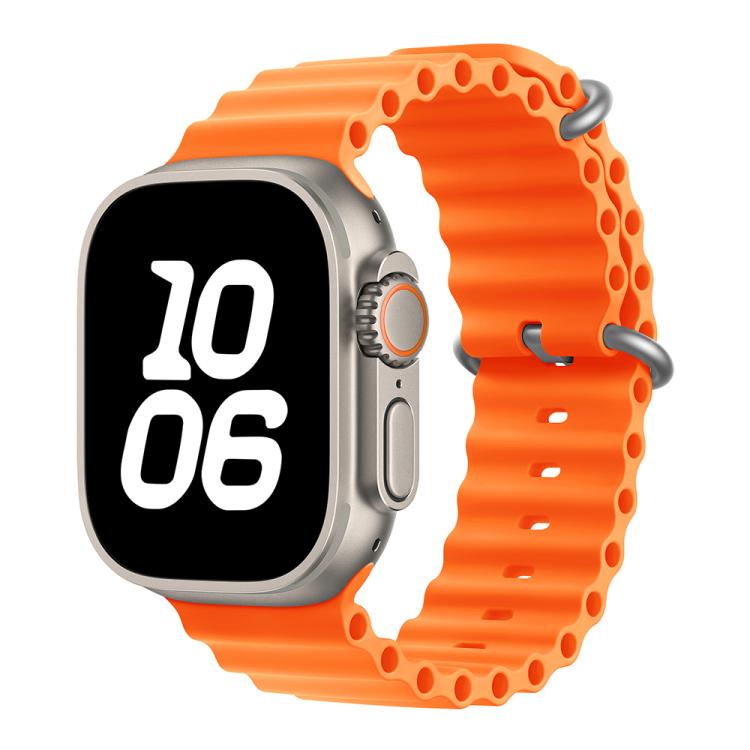 For Apple Watch Ultra 2 / 1 49mm Ocean Silicone Watch Band with 3D Curved Film