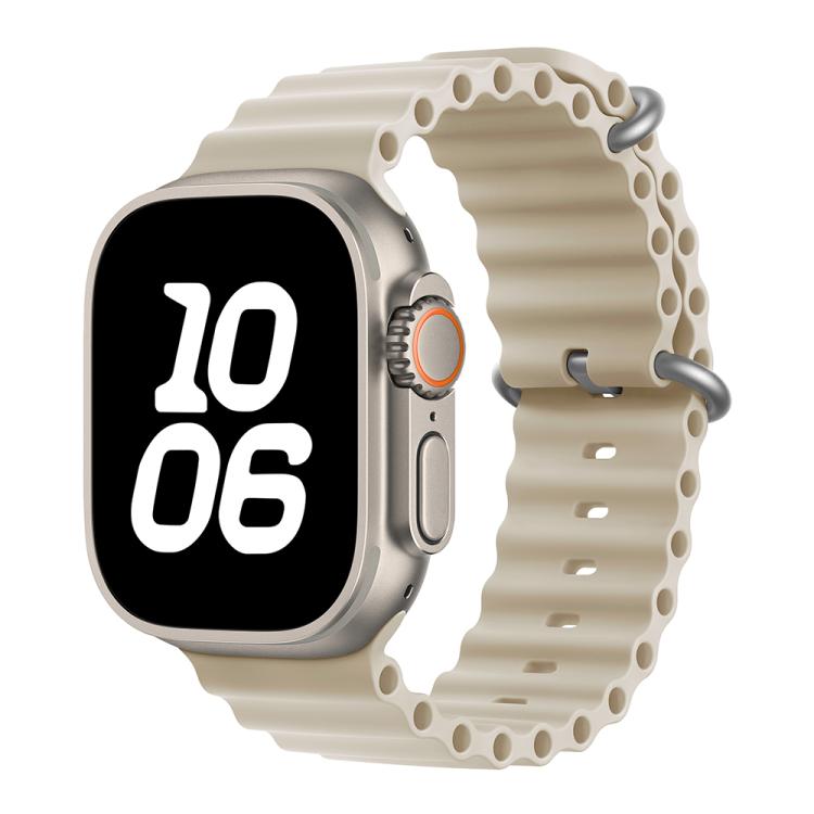 For Apple Watch Ultra 2 / 1 49mm Ocean Silicone Watch Band with 3D Curved Film
