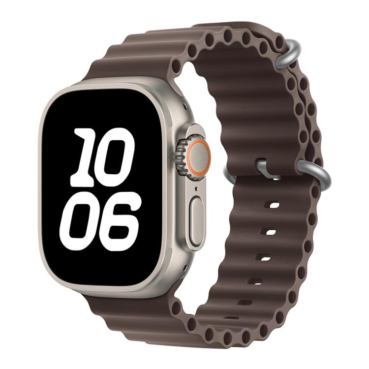 For Apple Watch Ultra 2 / 1 49mm Ocean Silicone Watch Band with 3D Curved Film
