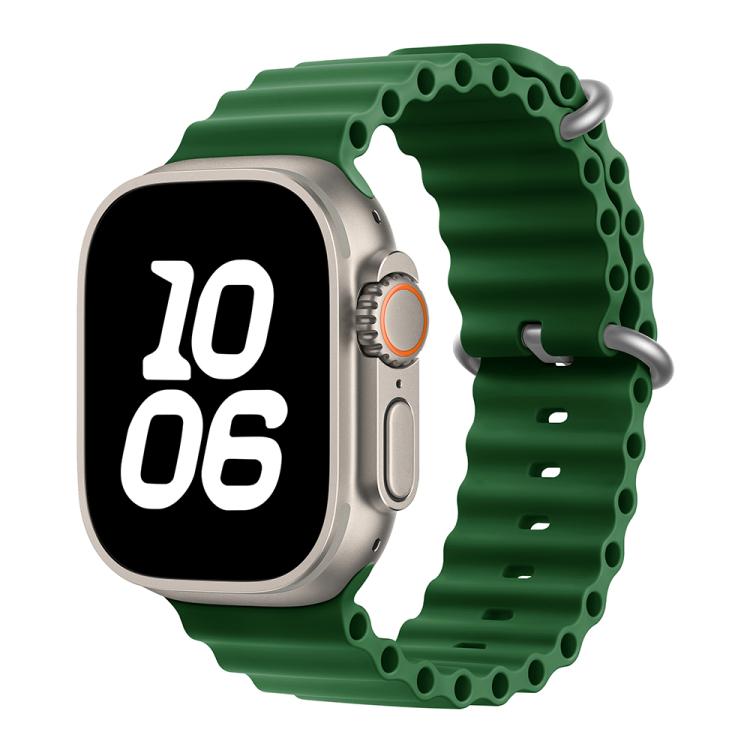 For Apple Watch Ultra 2 / 1 49mm Ocean Silicone Watch Band with 3D Curved Film