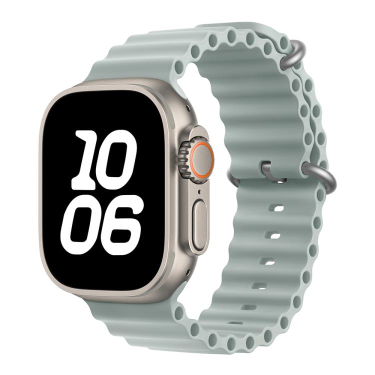 For Apple Watch Ultra 2 / 1 49mm Ocean Silicone Watch Band with 3D Curved Film