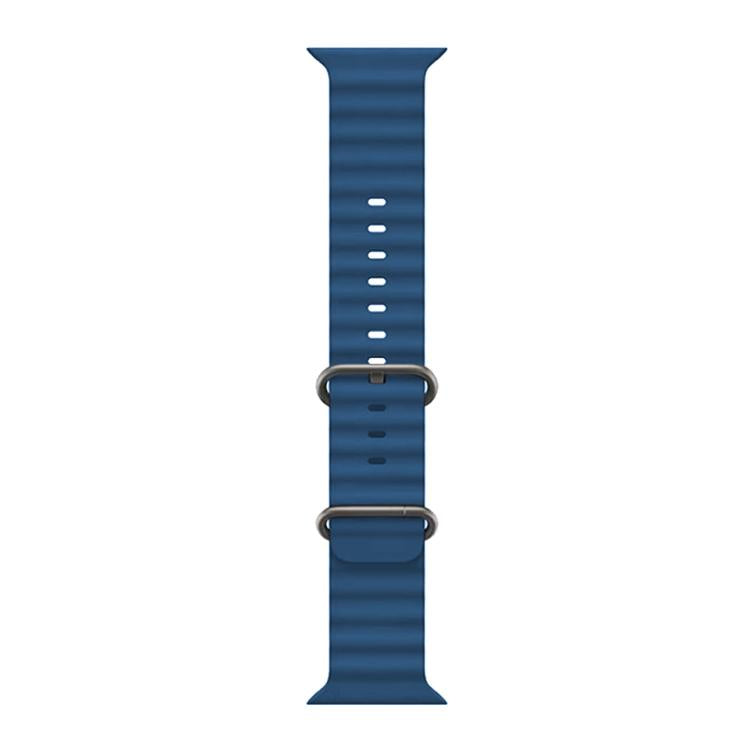 For Apple Watch Series 45mm Ocean Silicone Watch Band with 3D Curved Film