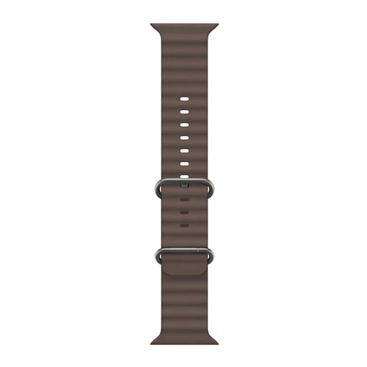 For Apple Watch Series 41mm Ocean Silicone Watch Band with 3D Curved Film
