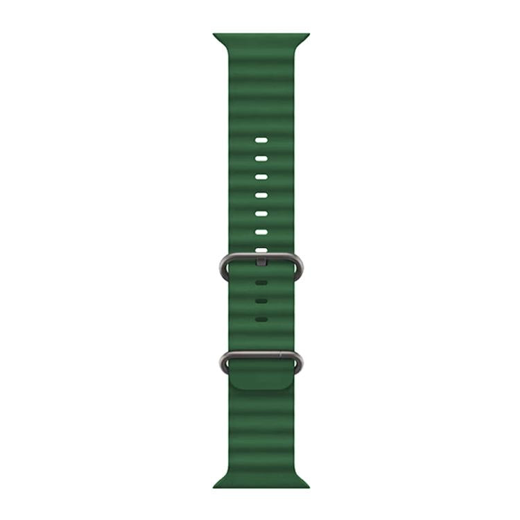 For Apple Watch Series 41mm Ocean Silicone Watch Band with 3D Curved Film