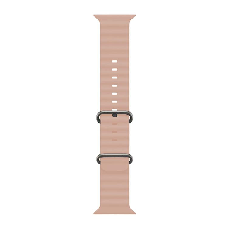 For Apple Watch Series 38mm Ocean Silicone Watch Band with 3D Curved Film