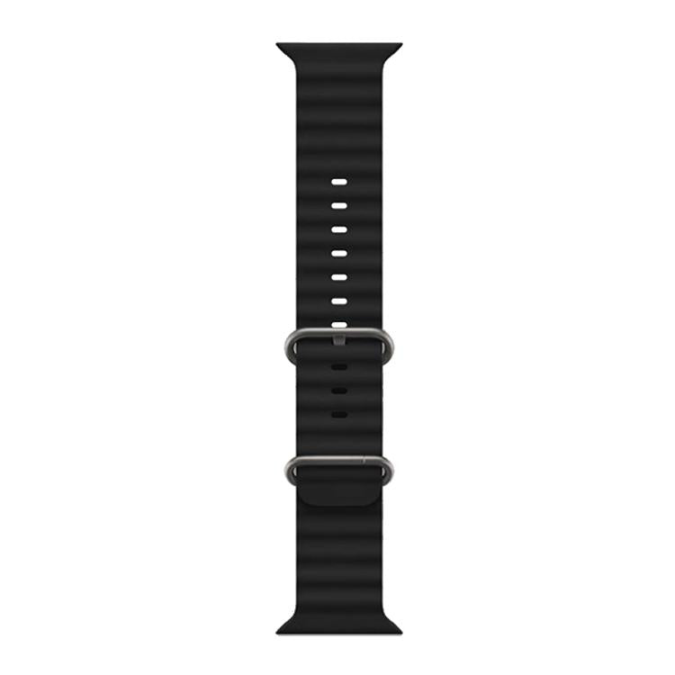 For Apple Watch Series 38mm Ocean Silicone Watch Band with 3D Curved Film