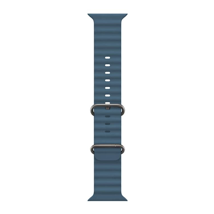 For Apple Watch Series 38mm Ocean Silicone Watch Band with 3D Curved Film