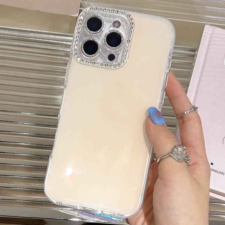 For iPhone 16 Pro Max Precise Cutouts Transparent Diamonds Jelly Phone Case