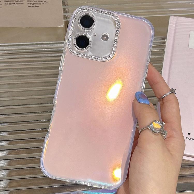 For iPhone 16 Plus Precise Cutouts Transparent Diamonds Jelly Phone Case