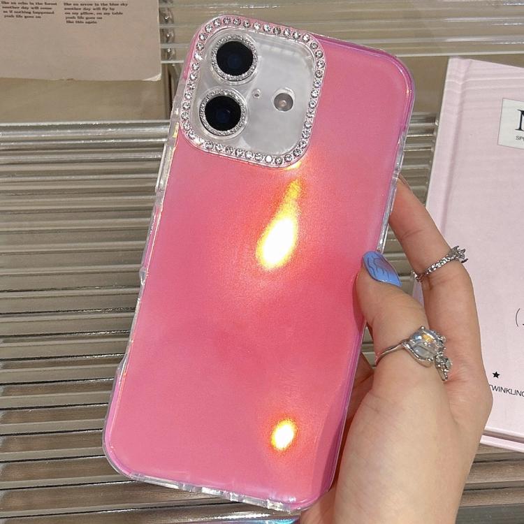 For iPhone 16 Plus Precise Cutouts Transparent Diamonds Jelly Phone Case