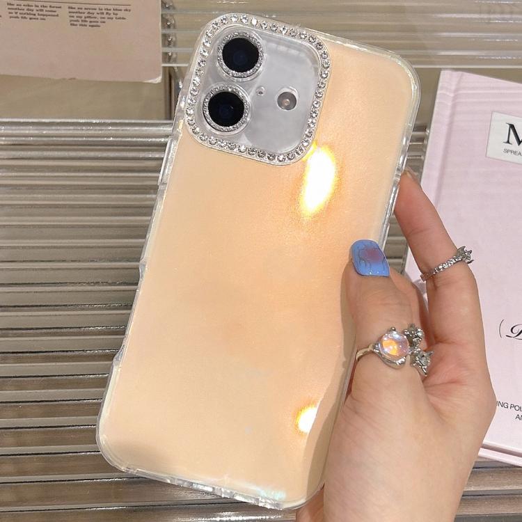 For iPhone 16 Precise Cutouts Transparent Diamonds Jelly Phone Case