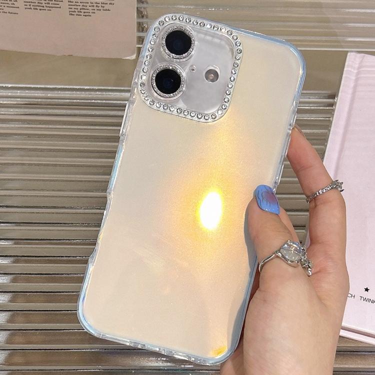 For iPhone 16 Precise Cutouts Transparent Diamonds Jelly Phone Case