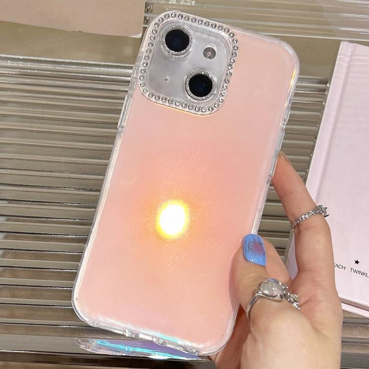 For iPhone 15 Precise Cutouts Transparent Diamonds Jelly Phone Case